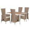 Camilla havemøbelsæt med 4 Isabella stole - Natur/sandgrå